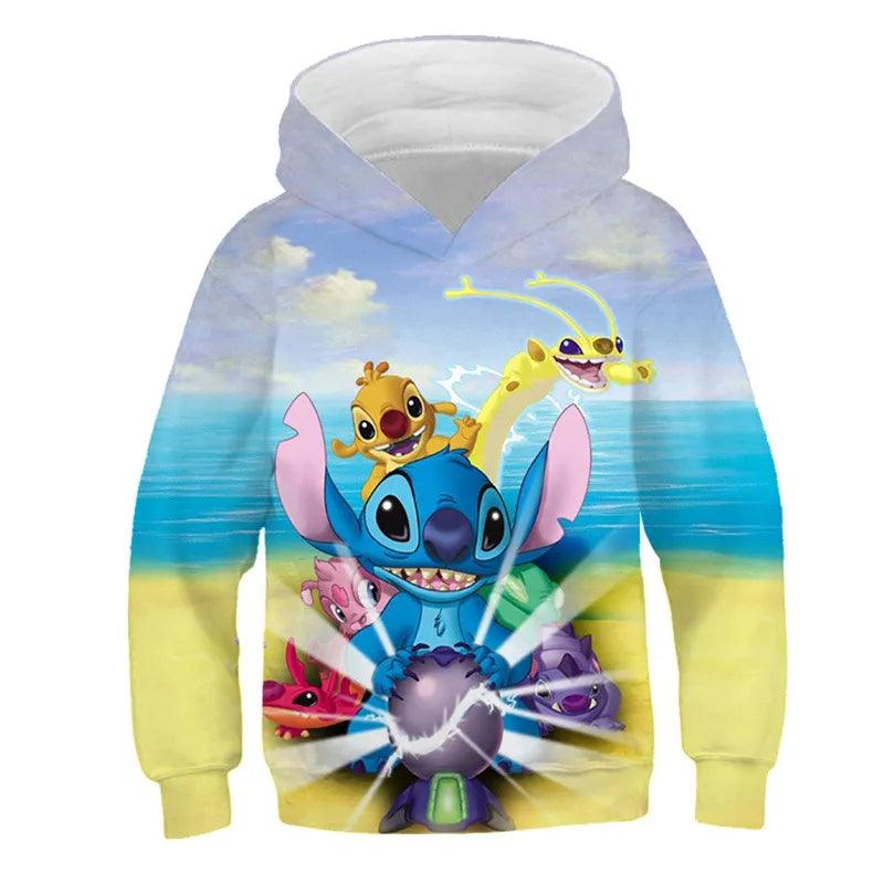 Casual Comfy Cartoon Printed Hooded Sweatshirt-Diaper Reusable