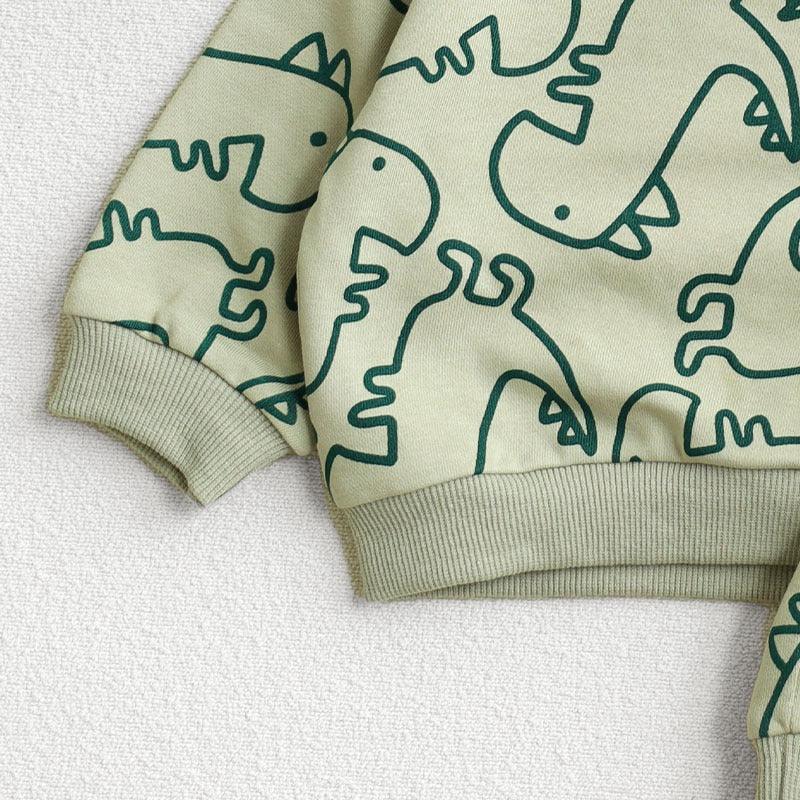 Cartoon Dinosaur Design Printed Set-Diaper Reusable