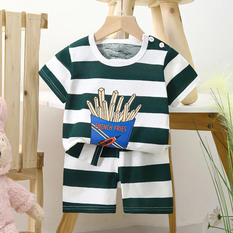 Cartoon Striped Kids Outfit-Diaper Reusable