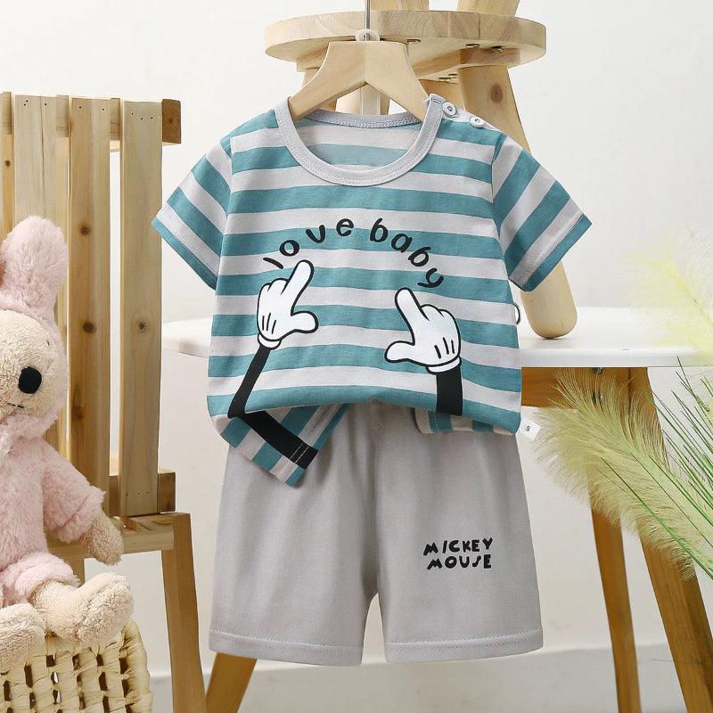 Cartoon Striped Kids Outfit-Diaper Reusable