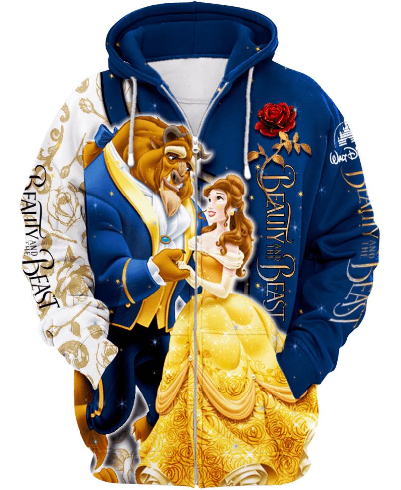 Beauty And The Beast Zip-Up Hoodie For Everyday Magic And Comfort-Diaper Reusable
