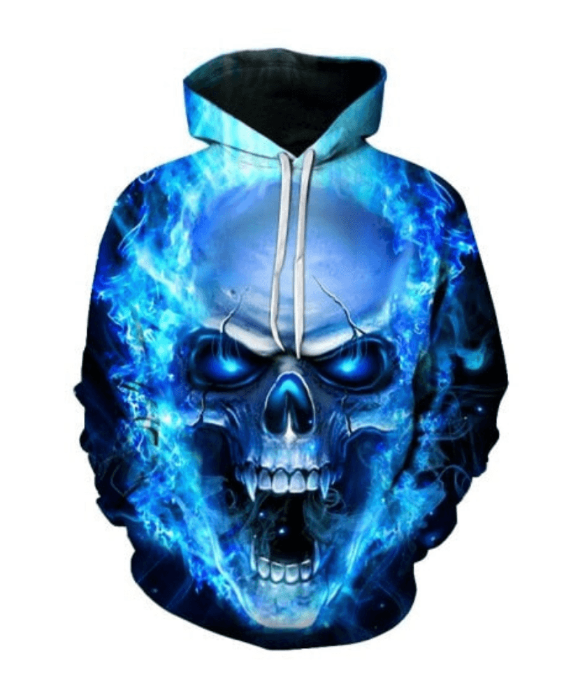 Children Elegant Print Hoodie With Blue Flame Design And All Comfort-Diaper Reusable