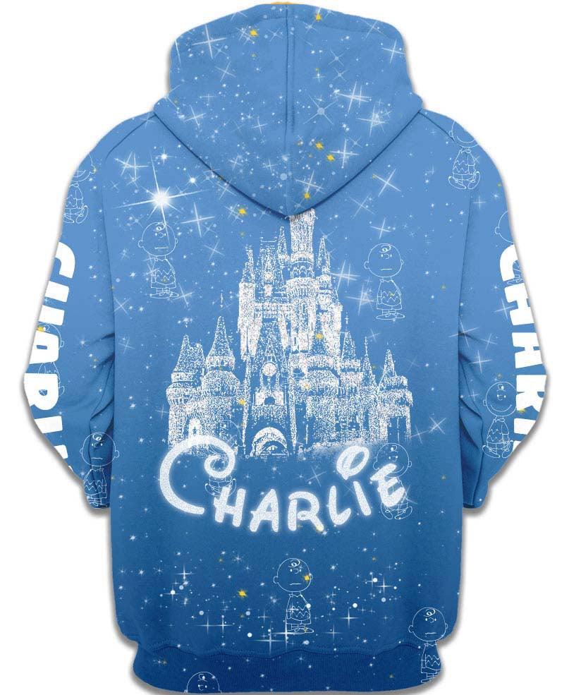 Children Charlie Character Hoodie With Classic Print And Cotton Blend-Diaper Reusable