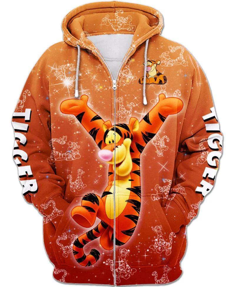 Children Cheerful Tigger Hoodie With Whimsical Character Design-Diaper Reusable