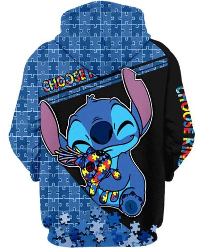 Children Choose Kind Stitch Hoodie with Loose Fit and Printed Style-Diaper Reusable