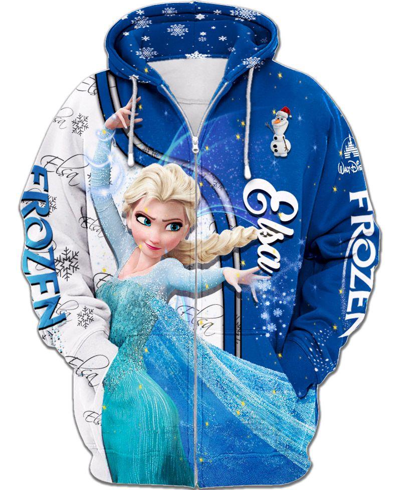Children Elsa Arendelle Zip Hoodie With Soft Comfort For All Day Wear-Diaper Reusable