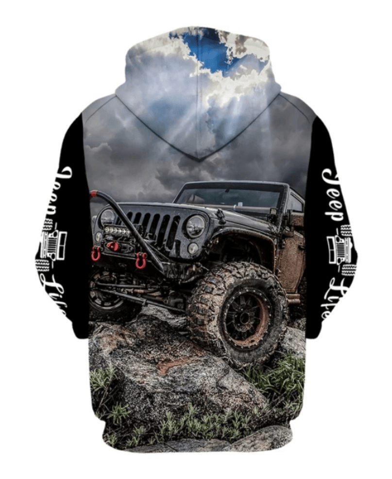 Children Jeep Printed Hoodie For Comfort And Casual Outdoor Wear-Diaper Reusable
