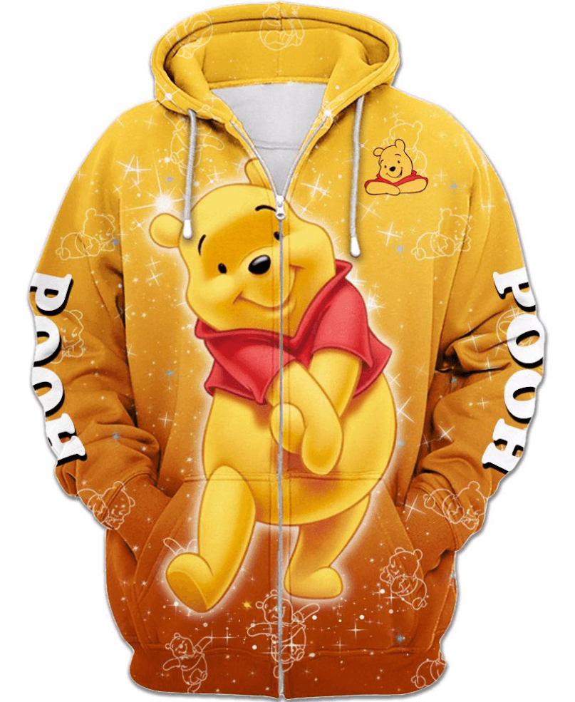 Children Winnie The Pooh Zip Up Hoodie-Diaper Reusable