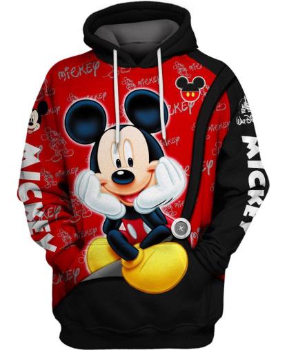 Children Cartoon Themed Mickey Mouse Printed Hoodie-Diaper Reusable
