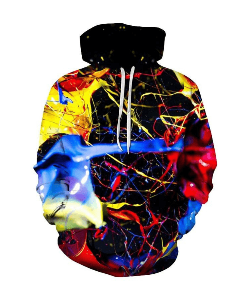 Children Paint Splatter Patterned Hoodie-Diaper Reusable
