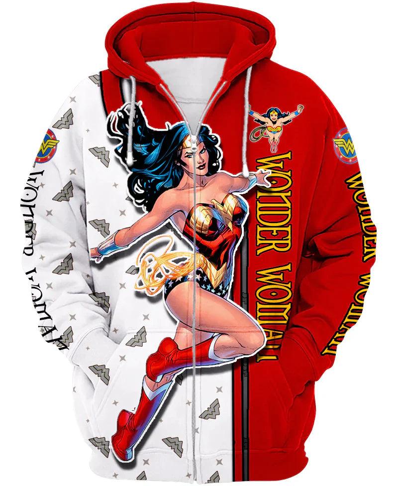 Children Wonder Woman Zip Up Hoodie-Diaper Reusable