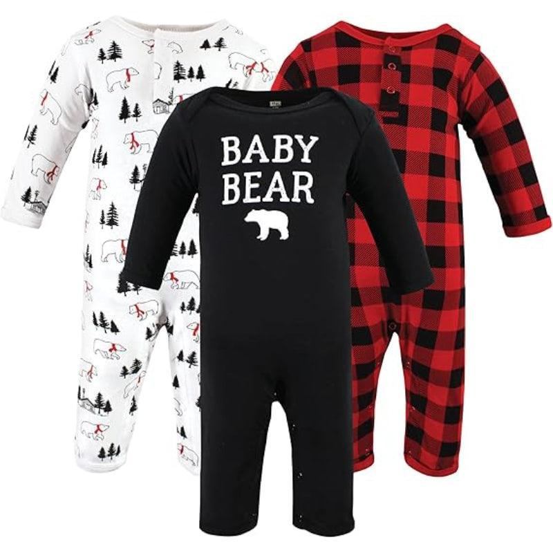Plaid And Apple Print Baby Onesies-Diaper Reusable