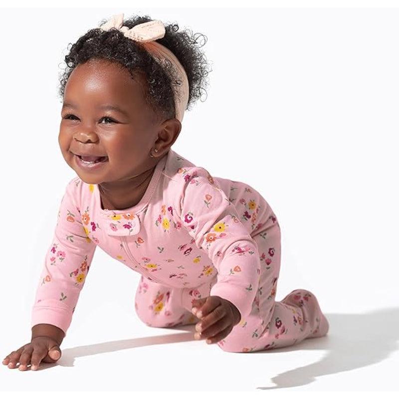 Pack of 4 Cozy Babies Pajamas Set – Cotton Zip Sleepwear for Infants-Diaper Reusable