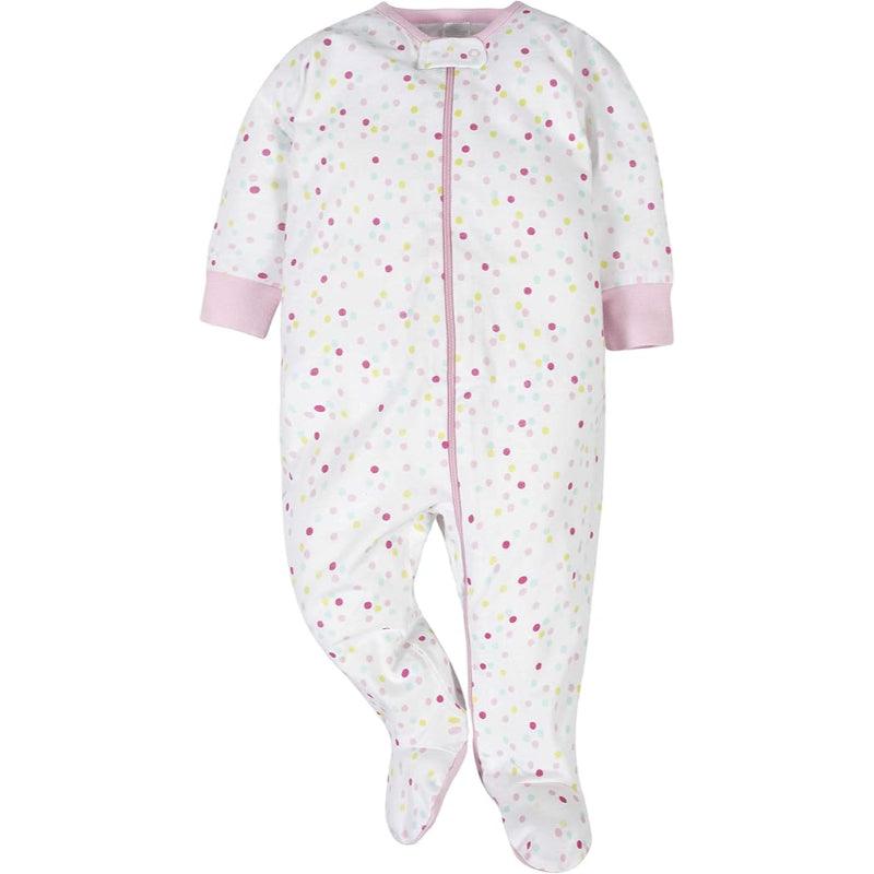 Pack of 4 Cozy Babies Pajamas Set – Cotton Zip Sleepwear for Infants-Diaper Reusable