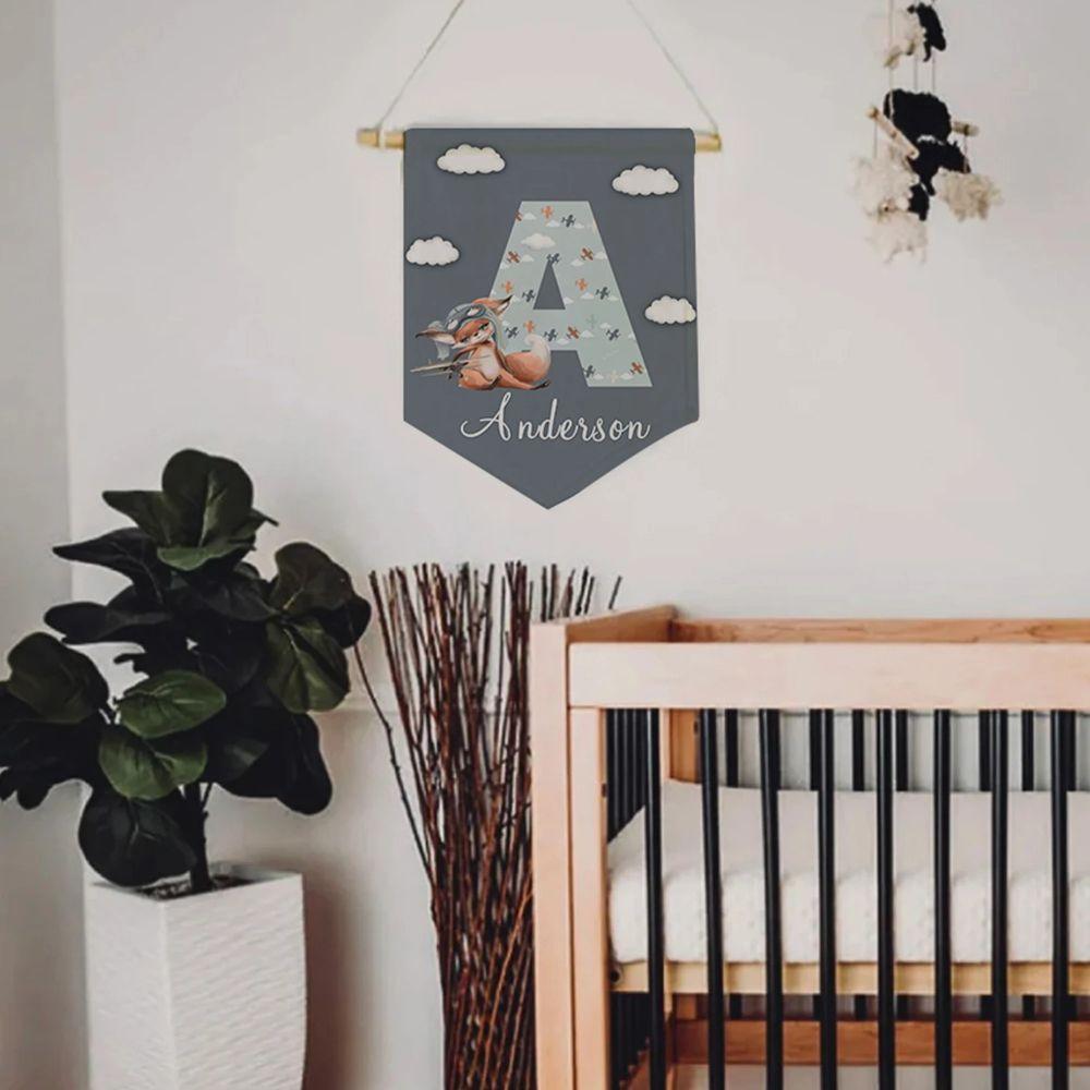 Custom Letter And Name Airplane Banner-Diaper Reusable