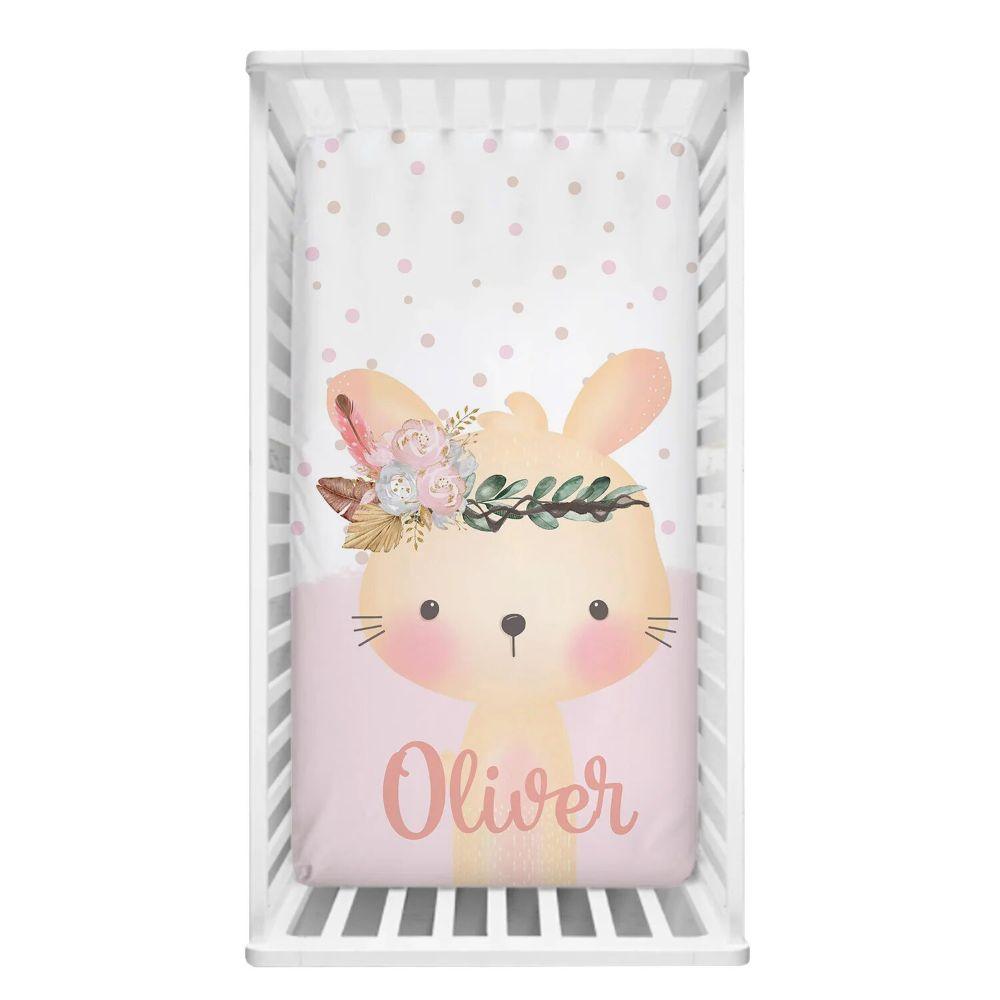 Custom Boho Bunny Bedding-Diaper Reusable