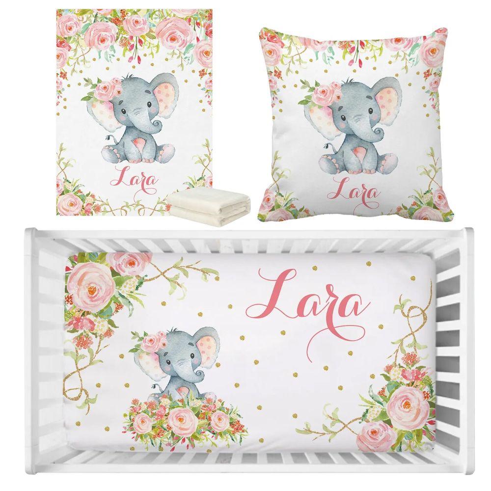 Boho Baby Elephant Bedding-Diaper Reusable