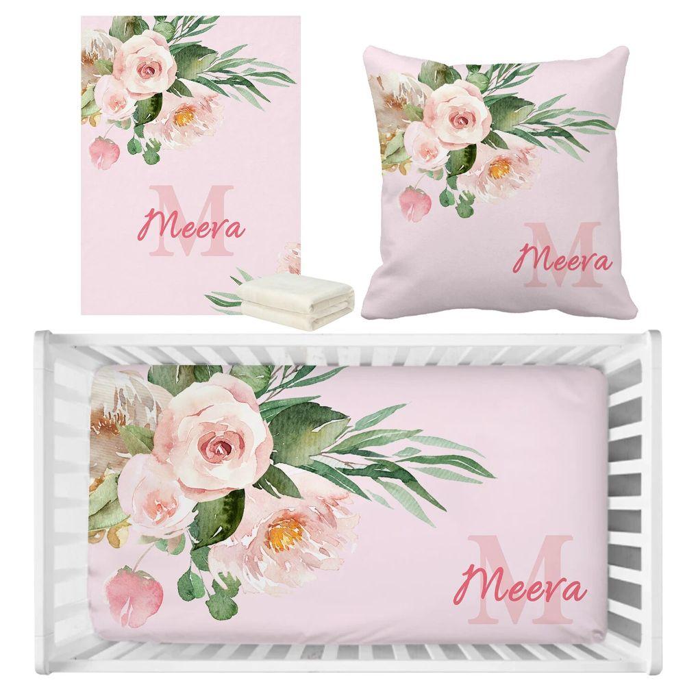 Floral Custom Bedding Set-Diaper Reusable