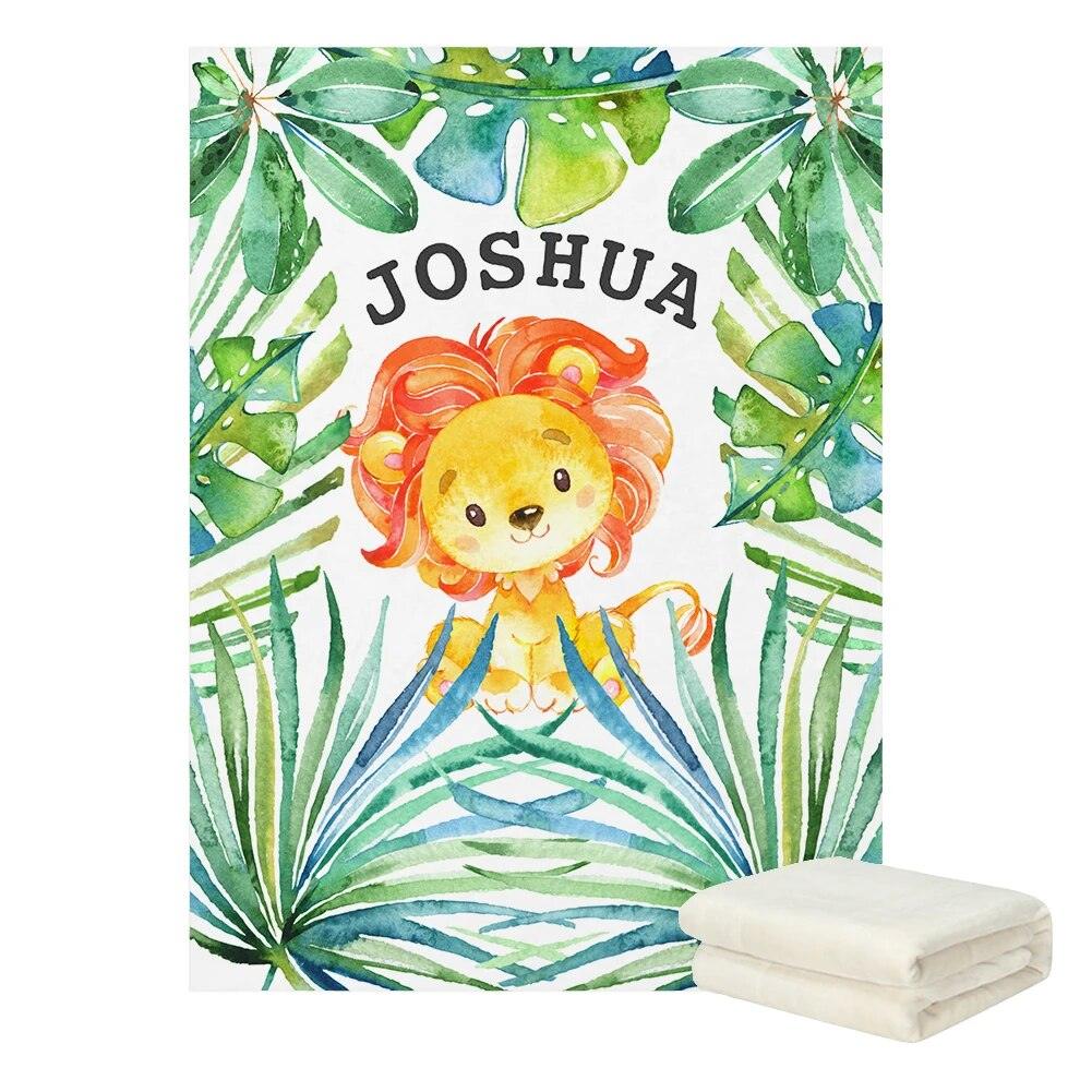Custom Jungle Animals Blanket-Diaper Reusable