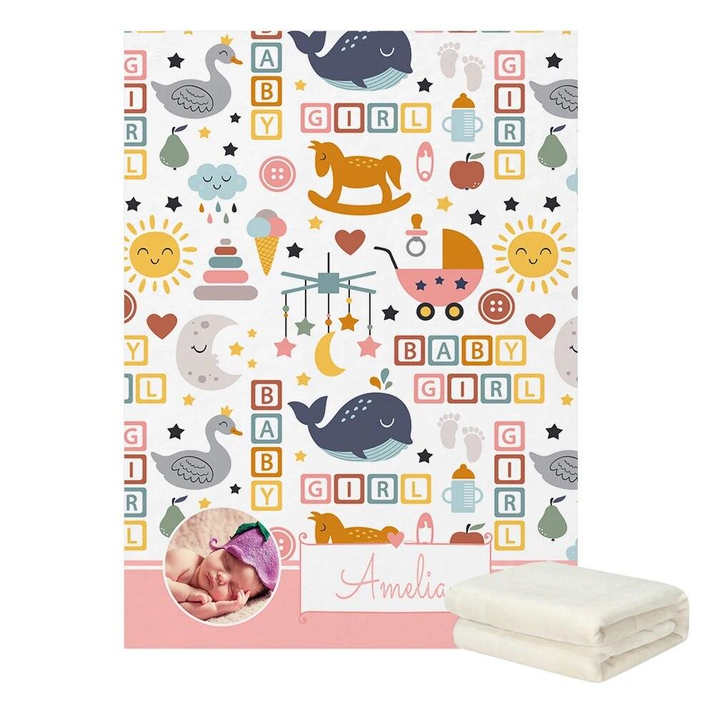 Custom Name Photo Blanket-Diaper Reusable