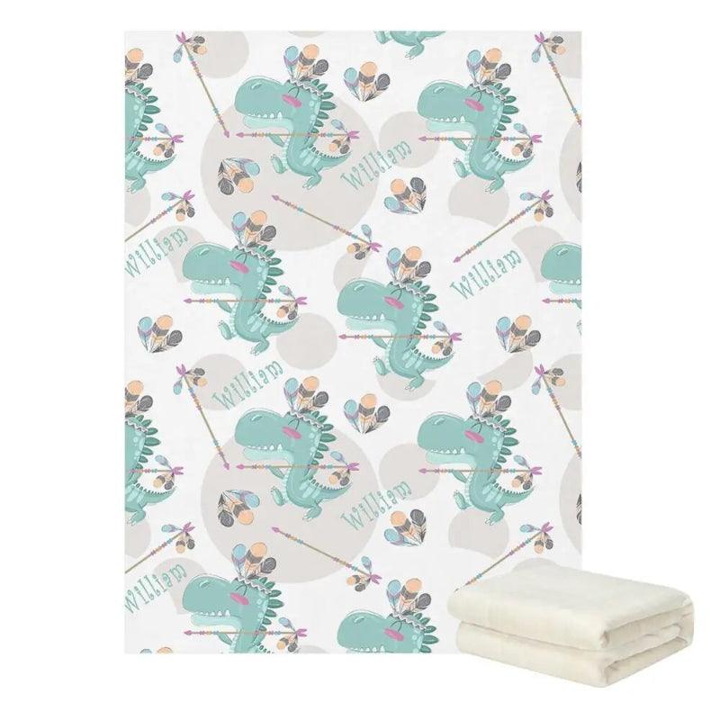 Customizable Dinosaur Fleece Blanket-Diaper Reusable