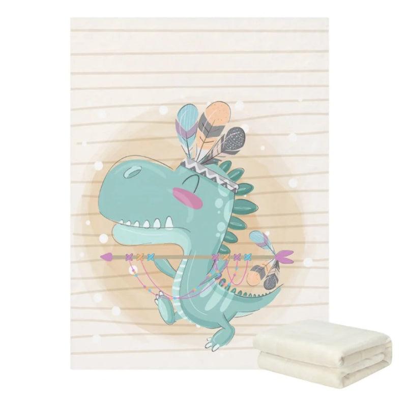Customizable Dinosaur Fleece Blanket-Diaper Reusable