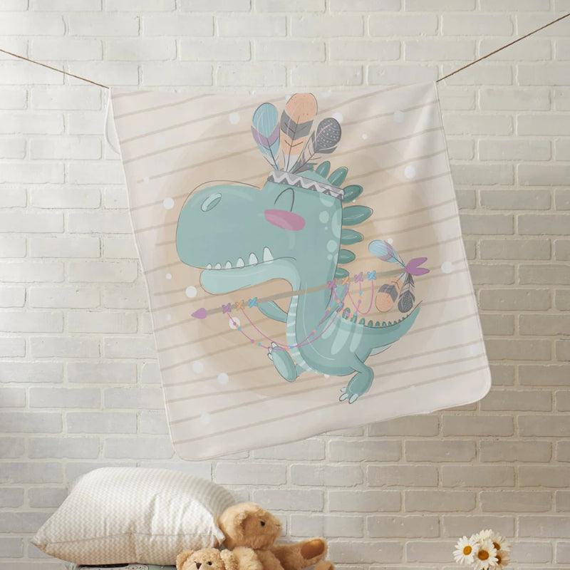 Customizable Dinosaur Fleece Blanket-Diaper Reusable