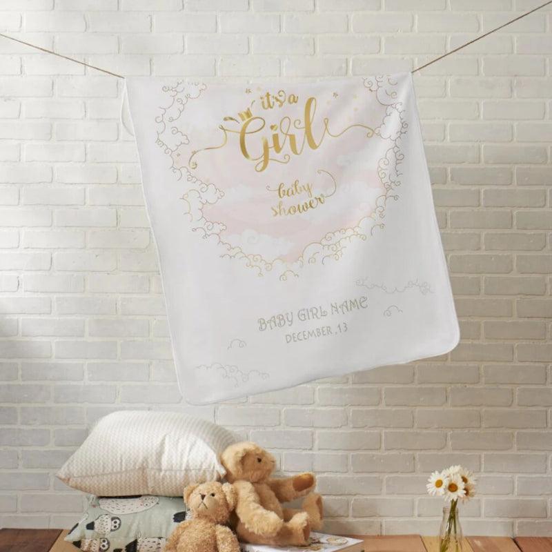 Elegant Golden Accents Blanket-Diaper Reusable