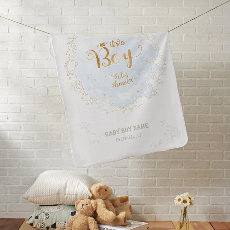 Elegant Golden Accents Blanket-Diaper Reusable