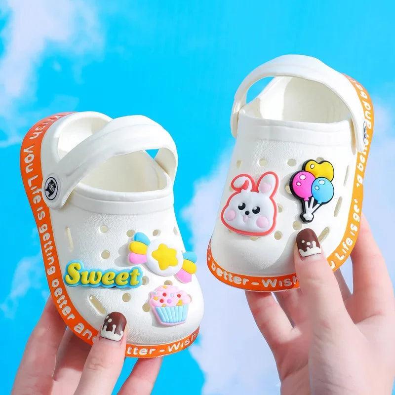 Cartoon Kids Clogs – Comfy & Colorful Footwear for Playful Adventures-Diaper Reusable