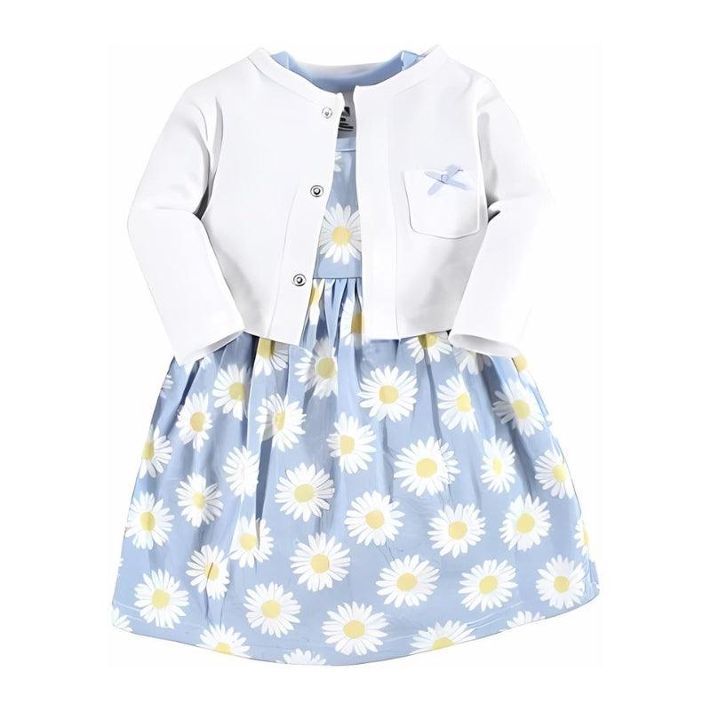 Cotton Dress Cardigan Set-Diaper Reusable