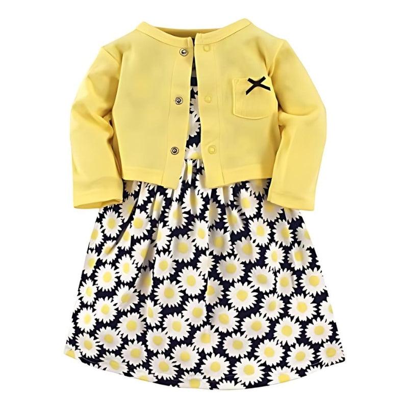 Cotton Dress Cardigan Set-Diaper Reusable