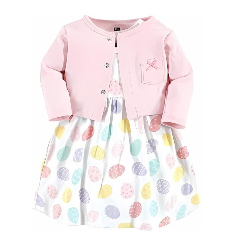 Cotton Dress Cardigan Set-Diaper Reusable