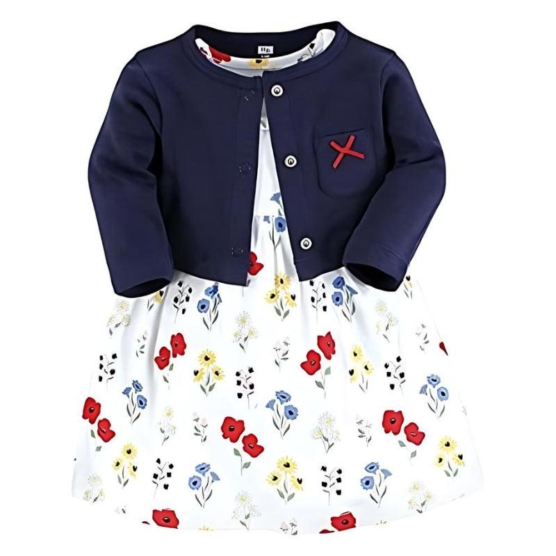 Cotton Dress Cardigan Set-Diaper Reusable