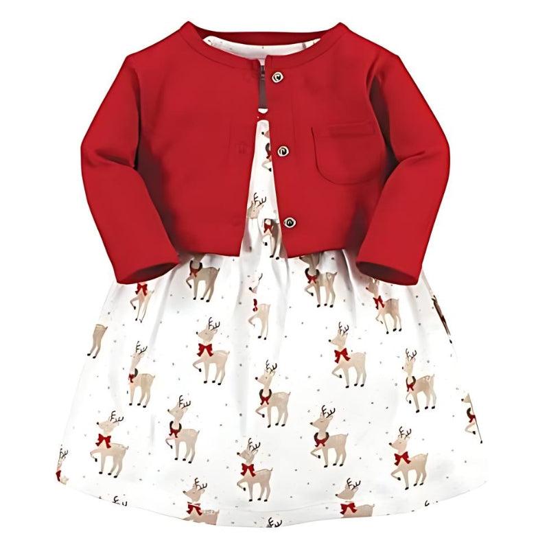 Cotton Dress Cardigan Set-Diaper Reusable