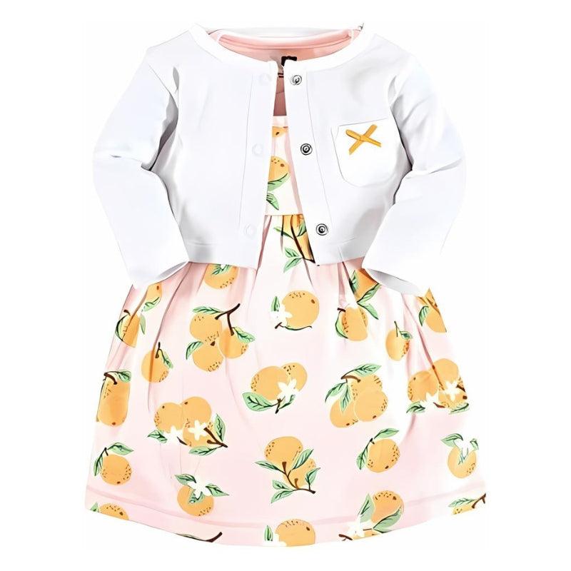 Cotton Dress Cardigan Set-Diaper Reusable