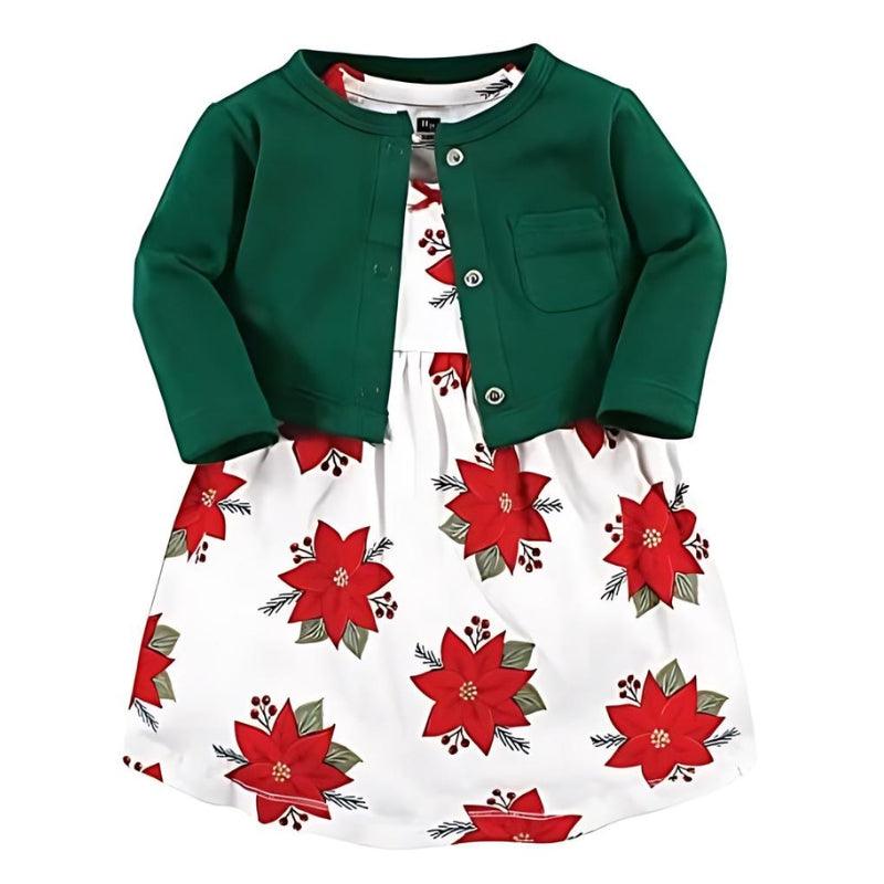 Cotton Dress Cardigan Set-Diaper Reusable