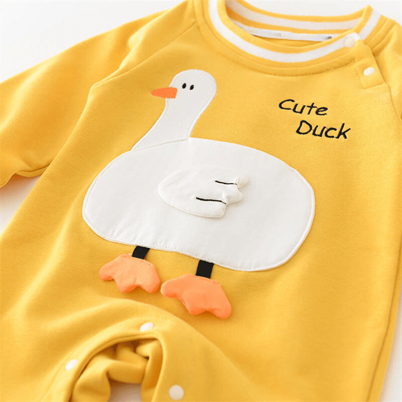 Duck Baby Sweatshirt Romper-Diaper Reusable
