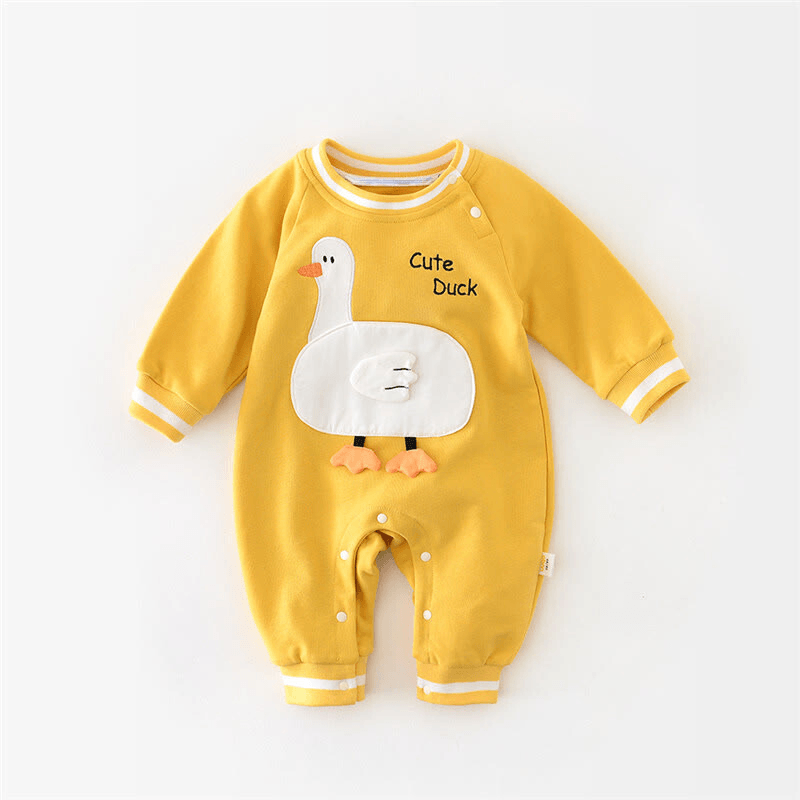 Duck Baby Sweatshirt Romper-Diaper Reusable