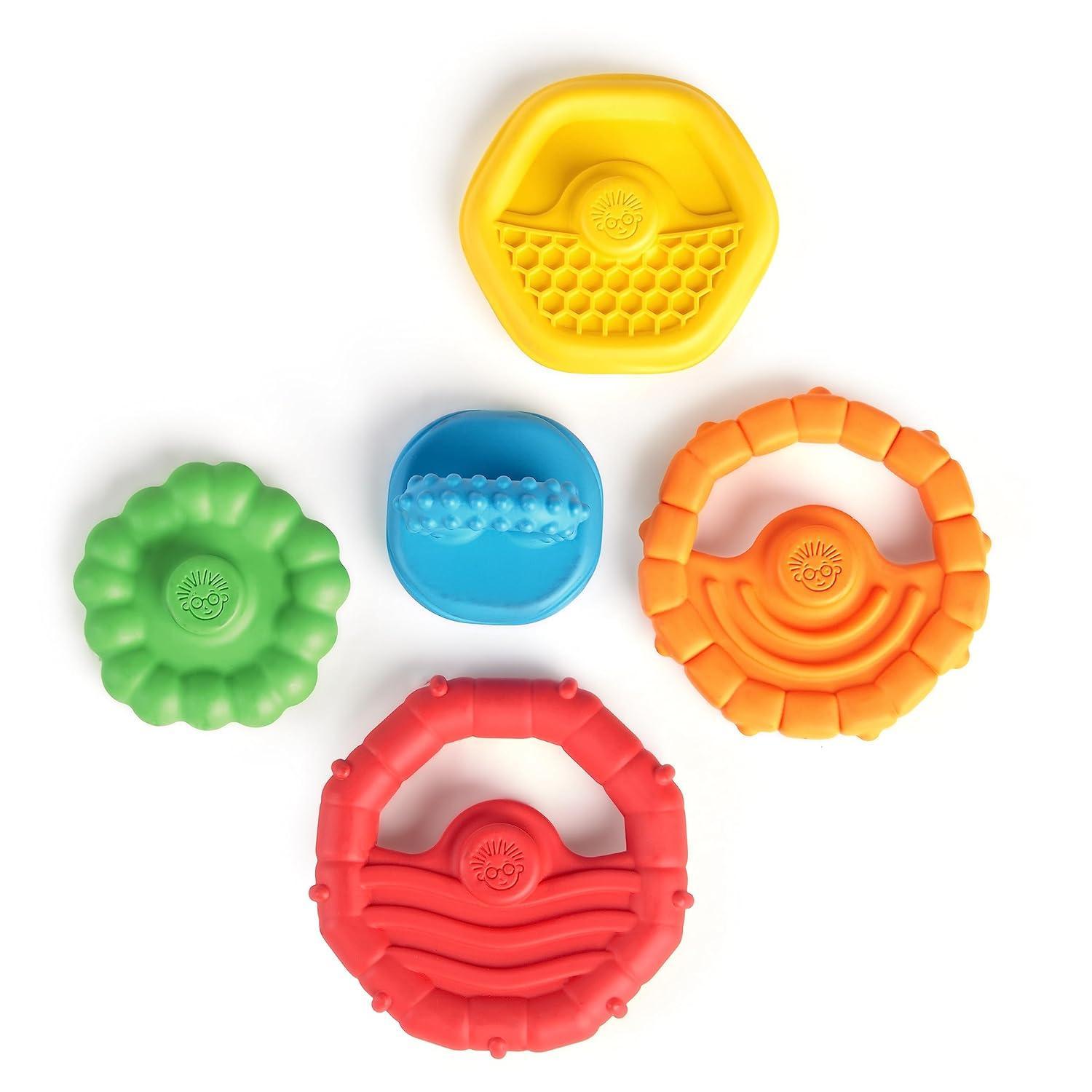 Teething Rattle Cooling Toy Multi Sensory Relief-Diaper Reusable