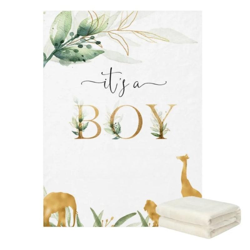 Baby Announcement Blanket – Personalized Coral Fleece Keepsake-Diaper Reusable