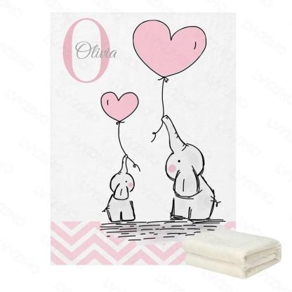 Elephant Balloon Name Blanket-Diaper Reusable