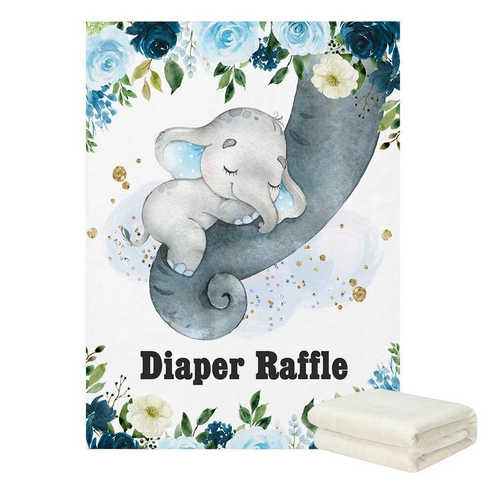Elephant Balloon Name Blanket-Diaper Reusable