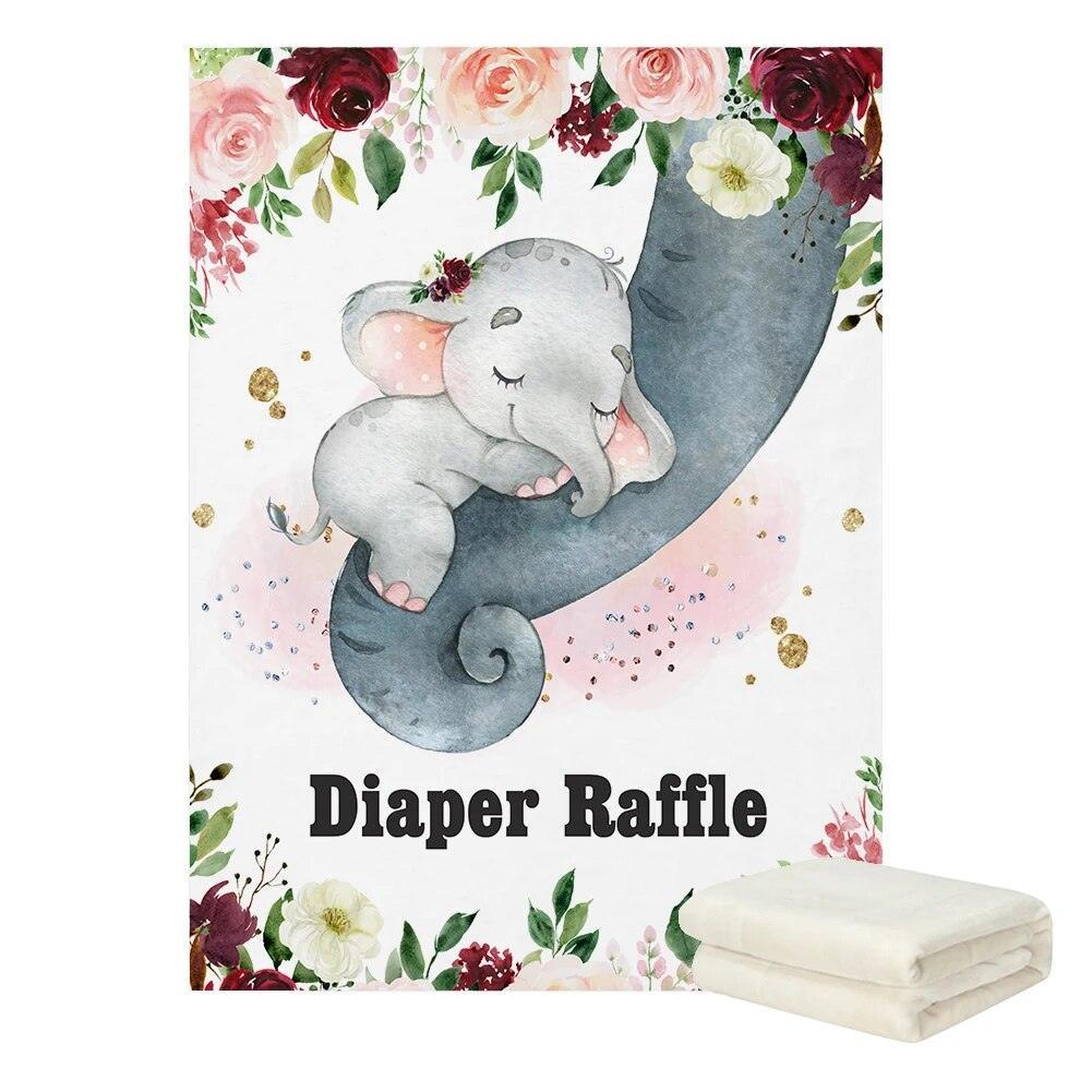 Elephant Balloon Name Blanket-Diaper Reusable