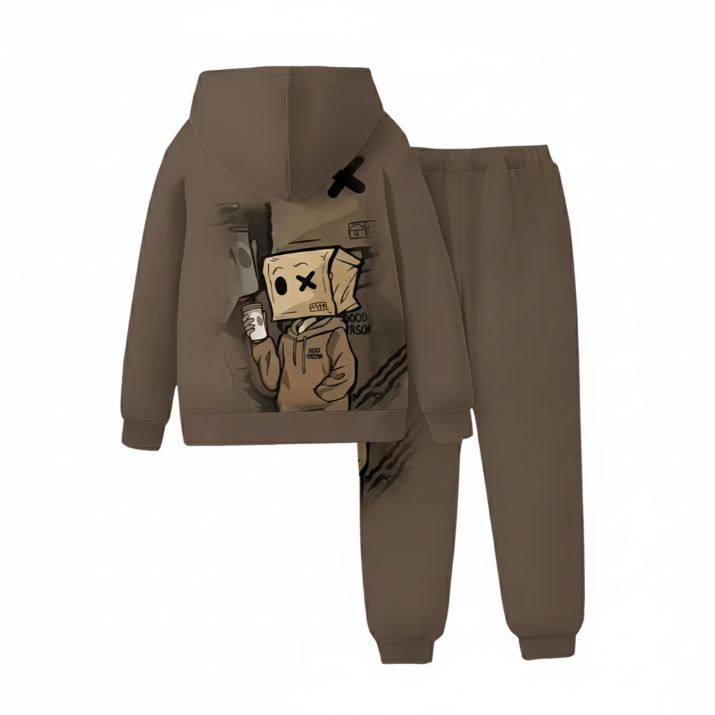 3D Graphic Print Boys Hoodie And Joggers Set