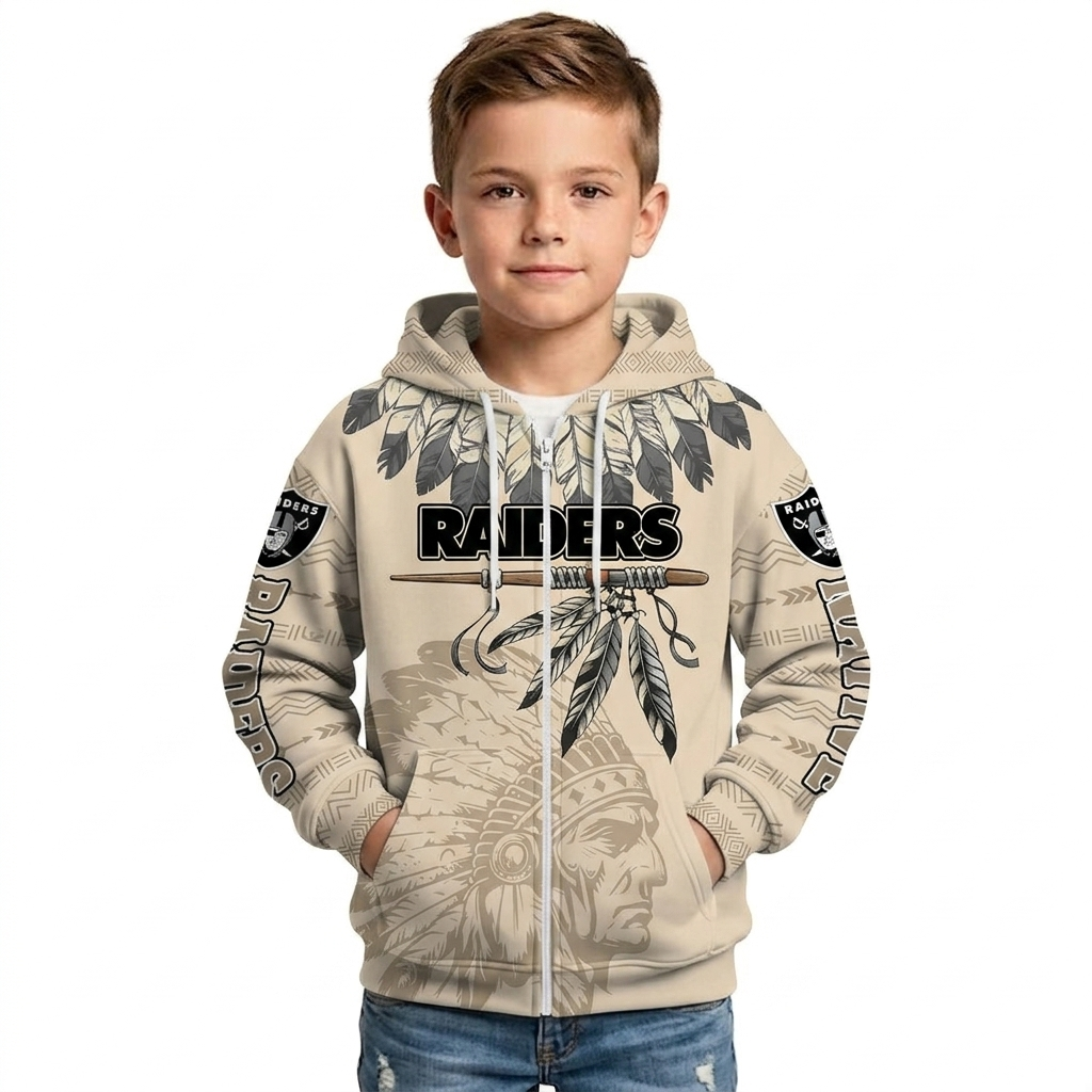 Las Vegas Raiders Heritage Zip Hoodie For Kids