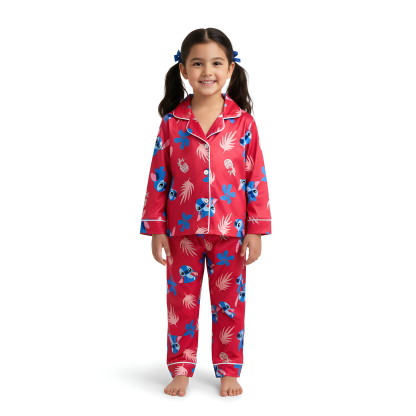 Alien Character Cartoon Print Pajama Set