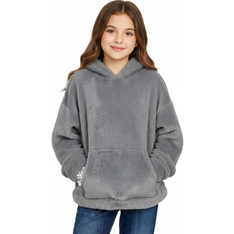 Girls Fuzzy Fleece Pullover Hoodies Sweatshirt