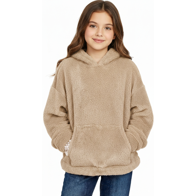 Girls Fuzzy Fleece Pullover Hoodies Sweatshirt