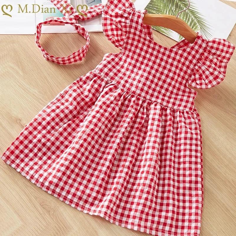 Vintage Gingham Summer Dress-Diaper Reusable